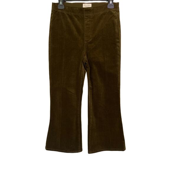 Pilcro Brown Corduroy Flare Cropped Pants Women’s Size S Stretch Cotton Velvet - Picture 1 of 9